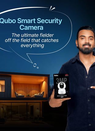 Qubo Smart 360° 3MP [2K] Wi-Fi Security Camera [Model 2.0] by Hero Group | Indoor CCTV Cam for Home | AI Person Detection | Auto-Alarm | App Alerts| NightPulse Vision| SD&Cloud Storage | Made in India 
