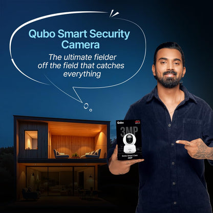 Qubo Smart 360° 3MP [2K] Wi-Fi Security Camera [Model 2.0] by Hero Group | Indoor CCTV Cam for Home | AI Person Detection | Auto-Alarm | App Alerts| NightPulse Vision| SD&Cloud Storage | Made in India 