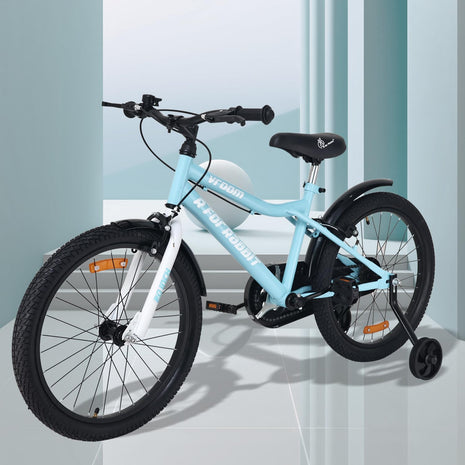 R for Rabbit Vroom Bicycle for Kids Cycle 20T Inches for 7 to 10 Years Boys & Girls with Training Wheels | 90% Installed | Upto 50 Kgs Weight Capacity (Lake Blue) 