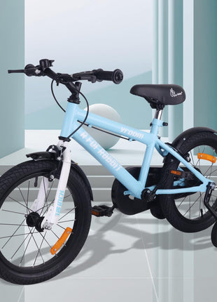 R for Rabbit Vroom Bicycle for Kids Cycle for 4 to 7 Years Boys & Girls 16T Inches | Training Wheels| 90% Installed (Lake Blue) 