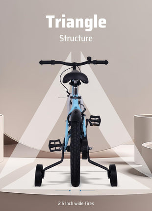 R for Rabbit Vroom Bicycle for Kids Cycle for 4 to 7 Years Boys & Girls 16T Inches | Training Wheels| 90% Installed (Lake Blue) 