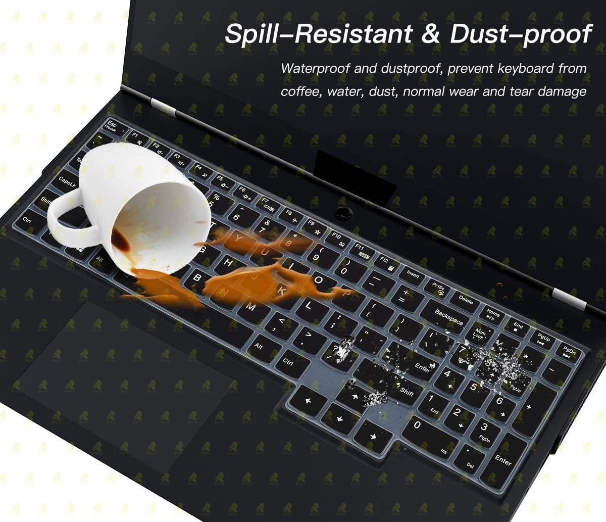 RAYA Silicone Keyboard Skin Cover for Lenovo LOQ | Lenovo Legion 5i / Slim 5i / Pro 5i | Lenovo Legion 7i / Pro 7i | Legion 9 15.6inch & 16inch Gaming Laptops (Black Silicone) 