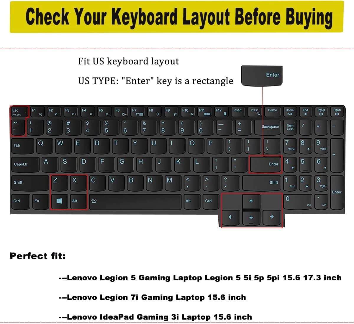 RAYA Silicone Keyboard Skin Cover for Lenovo LOQ | Lenovo Legion 5i / Slim 5i / Pro 5i | Lenovo Legion 7i / Pro 7i | Legion 9 15.6inch & 16inch Gaming Laptops (Black Silicone) 