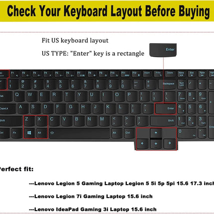 RAYA Silicone Keyboard Skin Cover for Lenovo LOQ | Lenovo Legion 5i / Slim 5i / Pro 5i | Lenovo Legion 7i / Pro 7i | Legion 9 15.6inch & 16inch Gaming Laptops (Black Silicone) 
