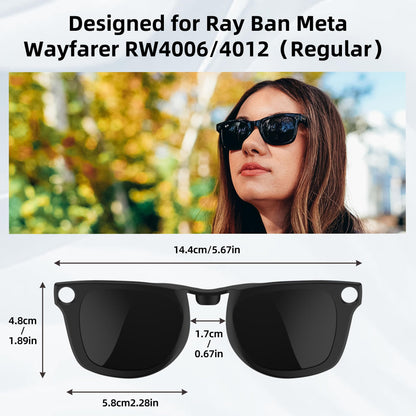 RCstyle Compatible With Ray-Ban Meta Wayfarer(Standard) Smart Glasses Color Changing Clip Set 50-22 Size M(Brown, Night Vision Yellow, Black) 