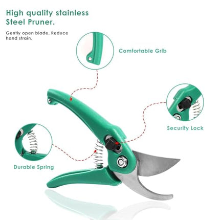 RERANT Hand Pruner Cutter - 1 Pc, Heavy Duty Gardening Tools Grass Cutter, Plant Cutter for Home Garden, Wood Branch Trimmer, Garden Tools Grass Cutting Accessories (Steel Blades, Assorted) 