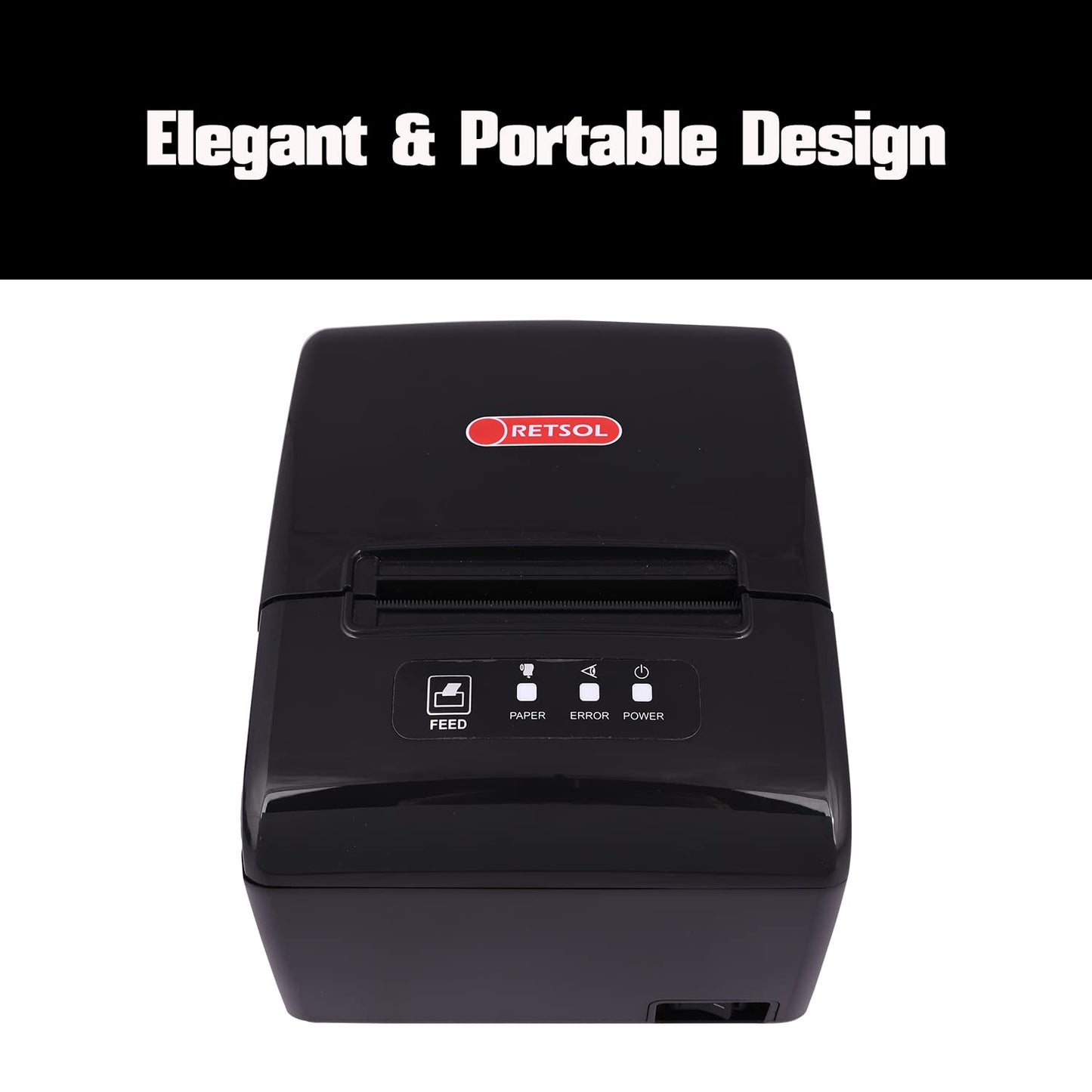 RETSOL RTP-82UE 200mm Thermal Receipt Printer with LAN Interface & USB Connectivity Monochrome Desktop Barcode Printing and Label Printing Compatible with Windows & Linux (1 Pc) 