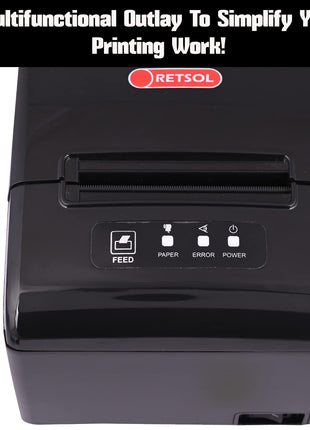 RETSOL RTP-82UE 200mm Thermal Receipt Printer with LAN Interface & USB Connectivity Monochrome Desktop Barcode Printing and Label Printing Compatible with Windows & Linux (1 Pc) 
