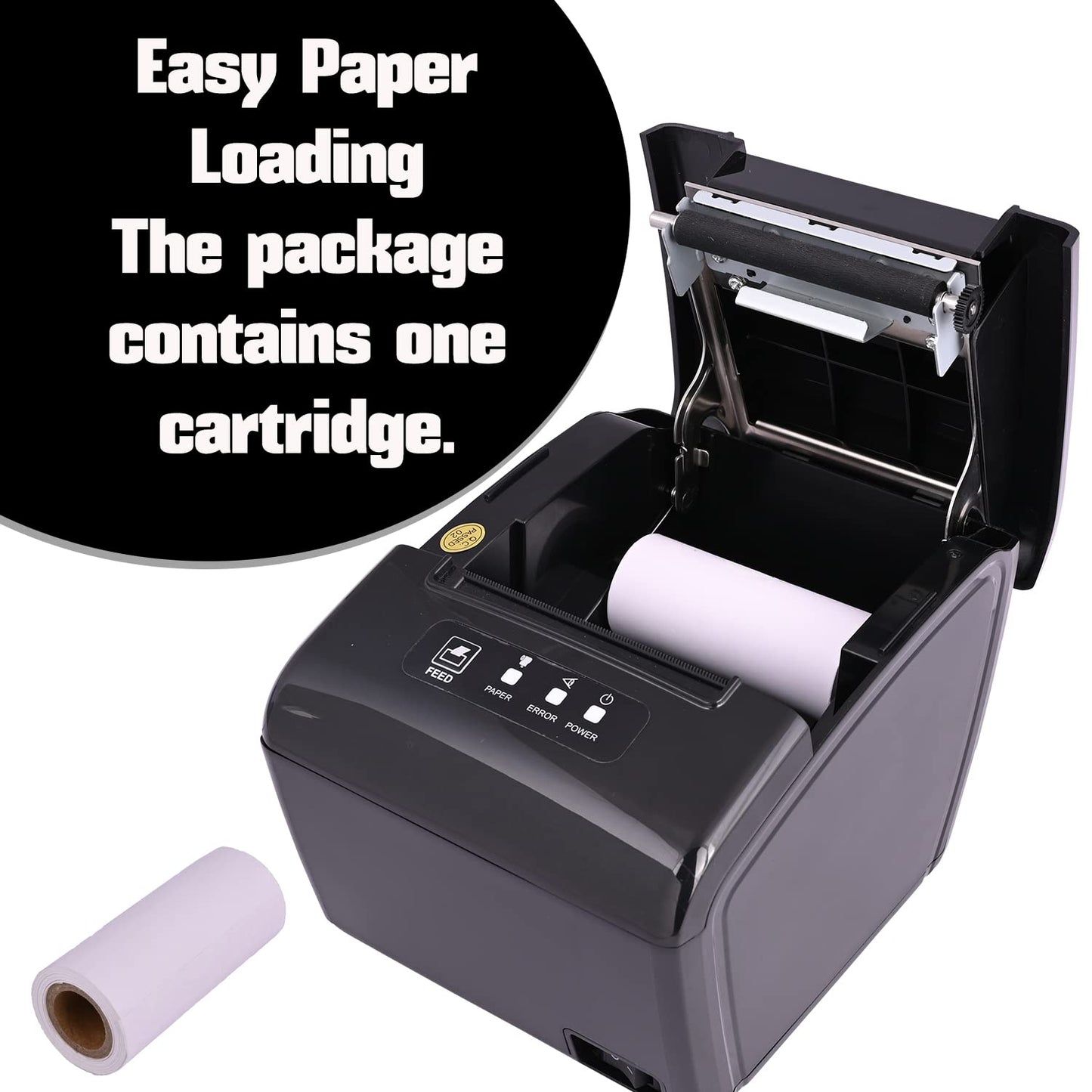 RETSOL RTP-82UE 200mm Thermal Receipt Printer with LAN Interface & USB Connectivity Monochrome Desktop Barcode Printing and Label Printing Compatible with Windows & Linux (1 Pc) 