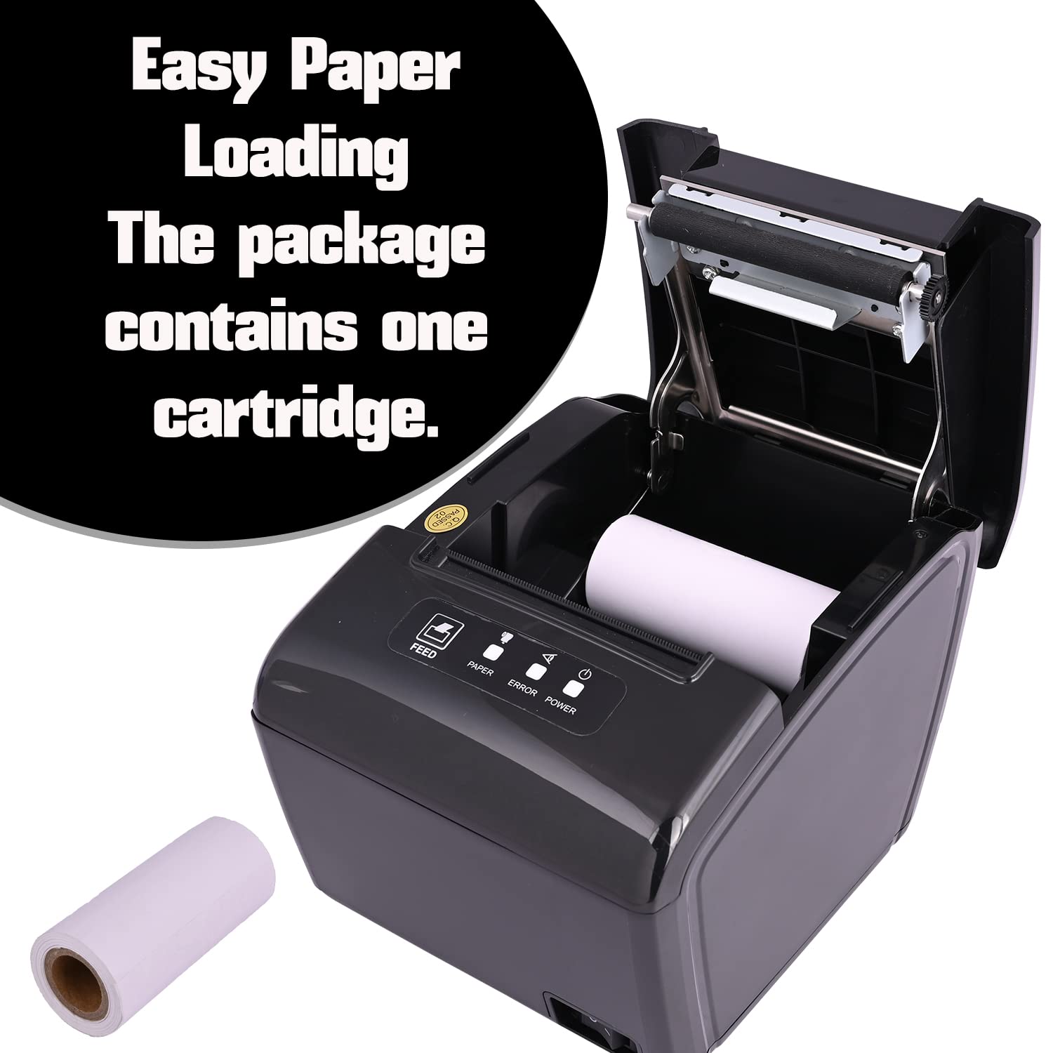 RETSOL RTP-82UE 200mm Thermal Receipt Printer with LAN Interface & USB Connectivity Monochrome Desktop Barcode Printing and Label Printing Compatible with Windows & Linux (1 Pc) 