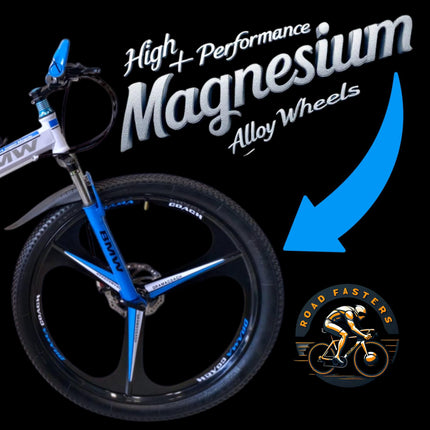 ROAD FASTARS X6 Series 21-Speed Gear Cycle for Men | Foldable 26-Inch Bicycle with 3-Spoke Alloy MacWheels, Dual Disc Brakes & Dual Suspension|Off-Road & City Riding Bike (Black) 