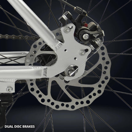 ROADGIANT Filipino 27.5T | MTB | Aluminum Alloy Frame Bicycle | Dual Disc Brakes | Single Speed | Front Suspension | Unisex | for All-Terrain Riding (Silver) 