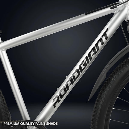 ROADGIANT Filipino 27.5T | MTB | Aluminum Alloy Frame Bicycle | Dual Disc Brakes | Single Speed | Front Suspension | Unisex | for All-Terrain Riding (Silver) 