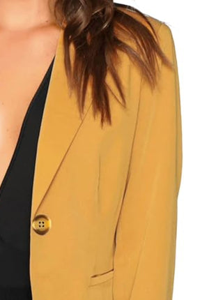 ROCKSY Yellow Smart Casual Formal Blazer for Women, Regular Fit Stylish Blazer for Women, Size XXL 