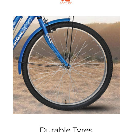 ROOTLINE Alexa Dark Blue Bicycle For Girls/Women With Front Basket And Integrated Carrier | Road Bike | BCP Rim & Handle (Alexa Dark Blue), Frame Size- 18 Inch 