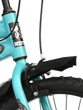 ROOTLINE Heaven 26T with Integrated Carrier & PU Saddle MTB Cycle/Bike Single Speed with Complete Accessories Ideal for 12+ Years (‎Aqua Blue) 