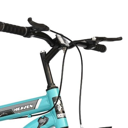 ROOTLINE Heaven 26T with Integrated Carrier & PU Saddle MTB Cycle/Bike Single Speed with Complete Accessories Ideal for 12+ Years (‎Aqua Blue) 