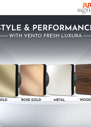 RR Signature Vento Fresh Luxura 150 mm Exhaust Fan For Kitchen, Bathroom | Silent, Compact Design, Easy Install | Thermal Fuse | High Speed 100% Powerful Copper Motor | 2 Year Warranty [Gold] 