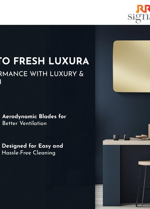 RR Signature Vento Fresh Luxura 150 mm Exhaust Fan For Kitchen, Bathroom | Silent, Compact Design, Easy Install | Thermal Fuse | High Speed 100% Powerful Copper Motor | 2 Year Warranty [Gold] 