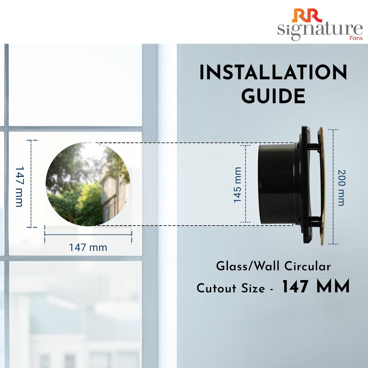 RR Signature Vento Fresh Luxura 150 mm Exhaust Fan For Kitchen, Bathroom | Silent, Compact Design, Easy Install | Thermal Fuse | High Speed 100% Powerful Copper Motor | 2 Year Warranty [Gold] 