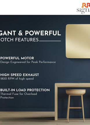 RR Signature Vento Fresh Luxura 150 mm Exhaust Fan For Kitchen, Bathroom | Silent, Compact Design, Easy Install | Thermal Fuse | High Speed 100% Powerful Copper Motor | 2 Year Warranty [Gold] 