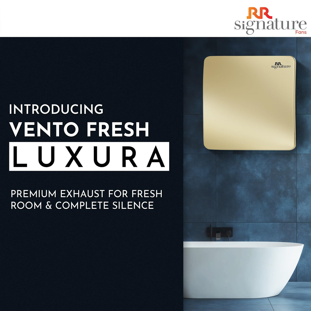 RR Signature Vento Fresh Luxura 150 mm Exhaust Fan For Kitchen, Bathroom | Silent, Compact Design, Easy Install | Thermal Fuse | High Speed 100% Powerful Copper Motor | 2 Year Warranty [Gold] 