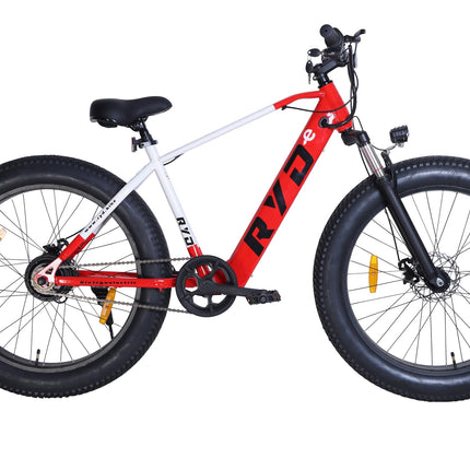 RYD E-5 Fat Mountain Electric Cycle with 36V, 250W BLDC Motor, Steel Frame, 8.7Ah Battery, Disc Brake, Rechargeable, 26 Inch, 5" Multi-Function Display with USB Charging 