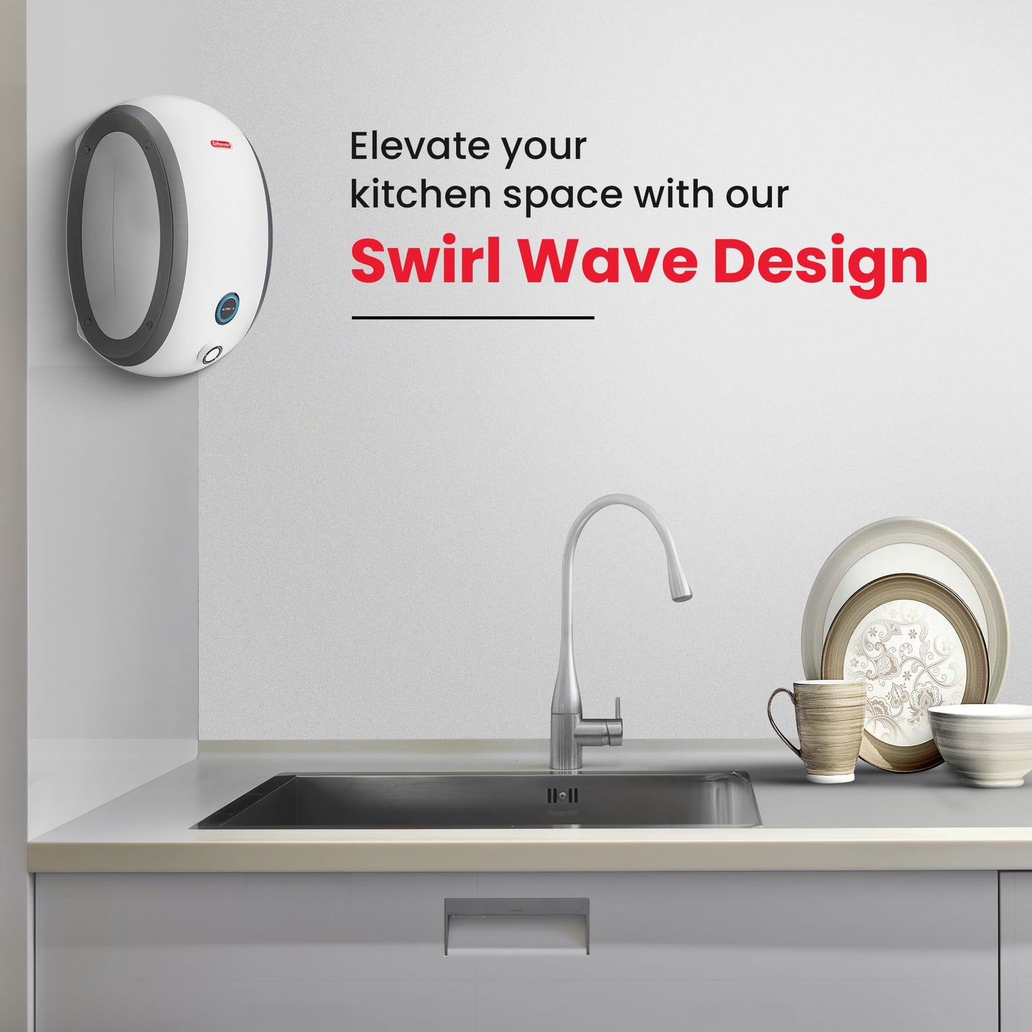 Racold Altroi+ 3L 3KW Vertical Instant Water Heater (Geyser) White with Free Standard Installation & Pipes Smart LED Ring Free Electric Plug Convenient for Kitchen & bathroom, Wall Mounting 