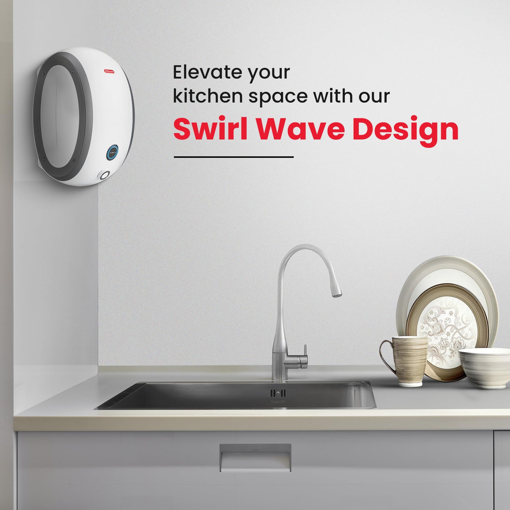 Racold Altroi+ 3L 3KW Vertical Instant Water Heater (Geyser) White with Free Standard Installation & Pipes Smart LED Ring Free Electric Plug Convenient for Kitchen & bathroom, Wall Mounting 