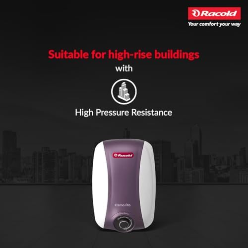 Racold Eterno Pro Storage Water Heater (Geyser) 25L with ABS Body – Corrosion Prevention with Titanium Enameled Coating, 7 Yrs Warranty on Tank, Energy Efficient, Free Standard Installation & Pipes 