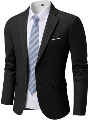 Random Stripe Men's Casual Blazer Slim Fit Two Buttons Suit Jackt, Lightweight Sport Coats for Daily (in, Numeric, 36, 36, Black) 