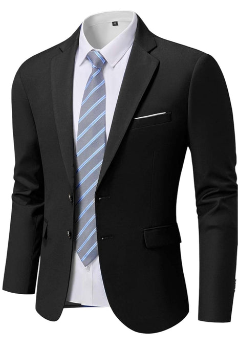 Random Stripe Men's Casual Blazer Slim Fit Two Buttons Suit Jackt, Lightweight Sport Coats for Daily (in, Numeric, 36, 36, Black) 
