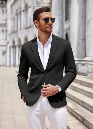 Random Stripe Men's Casual Blazer Slim Fit Two Buttons Suit Jackt, Lightweight Sport Coats for Daily (in, Numeric, 36, 36, Black) 