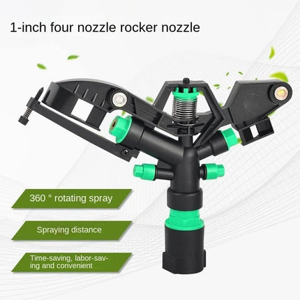 Rarehaunt Telescopic Sprinkler 4 Nozzle Adjustable Spray Head for Garden Irrigation Lawn Plant Watering Roof Cooling Sprinklers Sprayer (4 Nozzle Sprinkler) (1inch Female Thread) 1 Pc 
