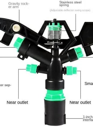 Rarehaunt Telescopic Sprinkler 4 Nozzle Adjustable Spray Head for Garden Irrigation Lawn Plant Watering Roof Cooling Sprinklers Sprayer (4 Nozzle Sprinkler) (1inch Female Thread) 1 Pc 