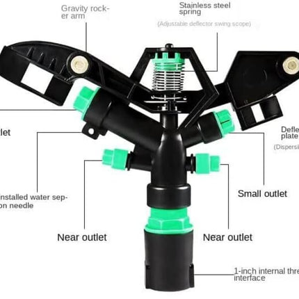 Rarehaunt Telescopic Sprinkler 4 Nozzle Adjustable Spray Head for Garden Irrigation Lawn Plant Watering Roof Cooling Sprinklers Sprayer (4 Nozzle Sprinkler) (1inch Female Thread) 1 Pc 