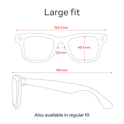 Ray-Ban | Meta Wayfarer (Gen 1) Large - Matte Black, Polarised Gradient Graphite Lenses 