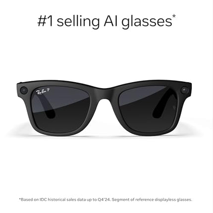 Ray-Ban | Meta Wayfarer (Gen 1) Large - Matte Black, Polarised Gradient Graphite Lenses 