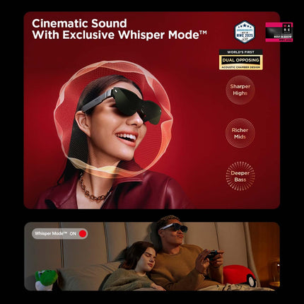 RayNeo Air 3s AR/XR Glasses, 201" 120Hz FHD HueView Display, Portable AR Video Eyewear Gaming Glasses for iPhone 16/15, Android, Mac, Switch, PS5, Steam Deck - Next-Gen Wearable Theater 