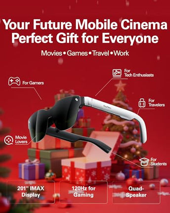RayNeo Air 3s AR/XR Glasses, 201" 120Hz FHD HueView Display, Portable AR Video Eyewear Gaming Glasses for iPhone 16/15, Android, Mac, Switch, PS5, Steam Deck - Next-Gen Wearable Theater 