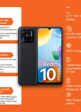 Redmi 10 Power (Power Black, 8GB RAM, 128GB Storage) Never Before Offer for 8 GB 