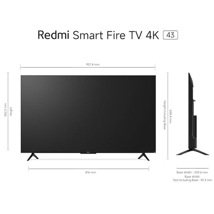 Redmi 108 cm (43 inch) F Series Ultra HD 4K LED Smart Fire TV L43MA-FVIN 