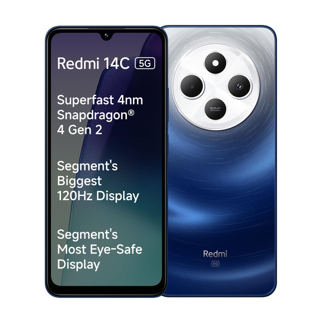 Redmi 14C 5G (Starlight Blue, 6GB RAM, 128GB Storage) | Superfast 4nm Snapdragon 4 Gen 2 | 120Hz 17.47cm (6.88”) Display | 5160mAh Battery | 50MP Dual Camera | Premium Starlight Design 