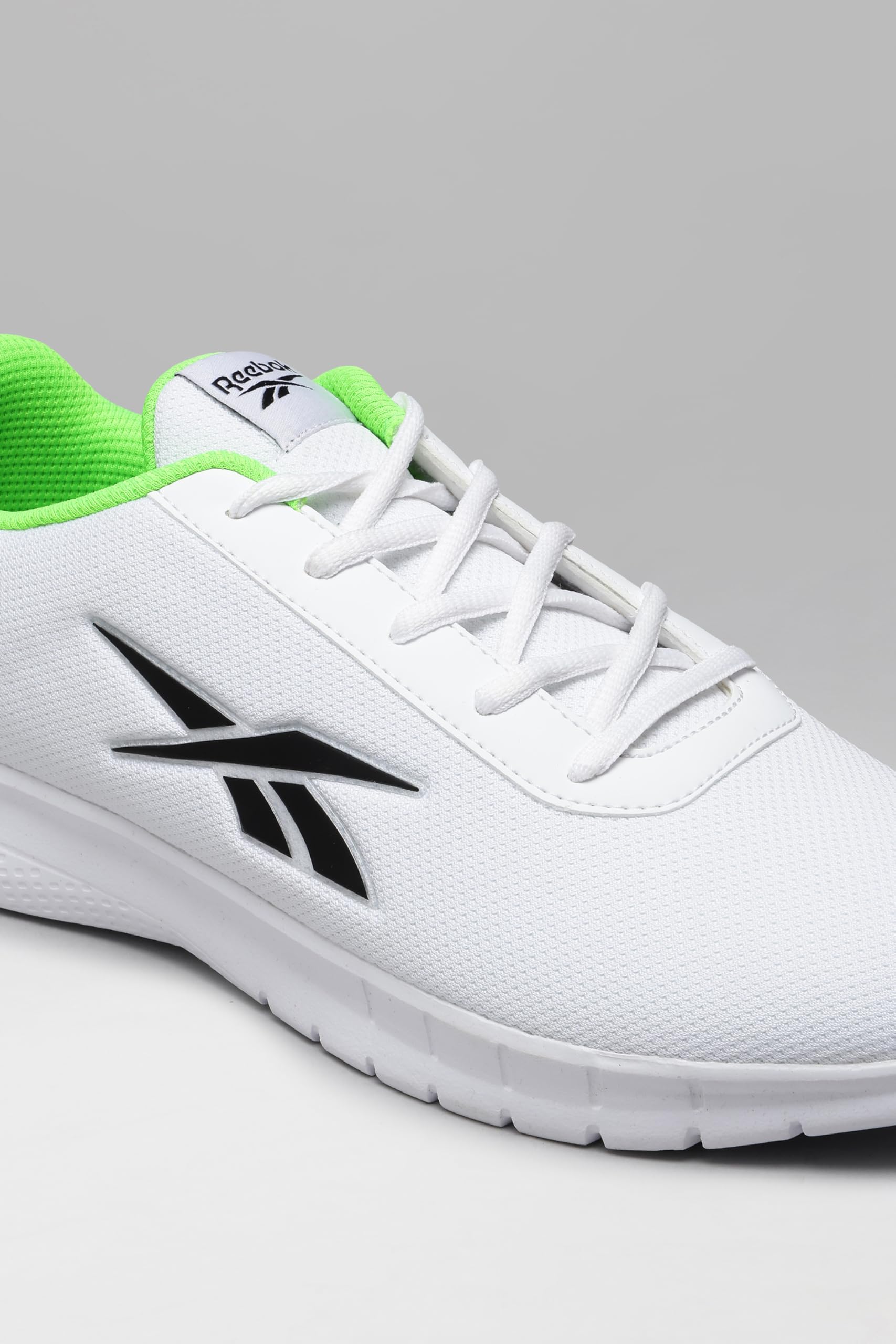 Reebok Men Stride Runner Running Shoes White Black Solar Lime UK 8 