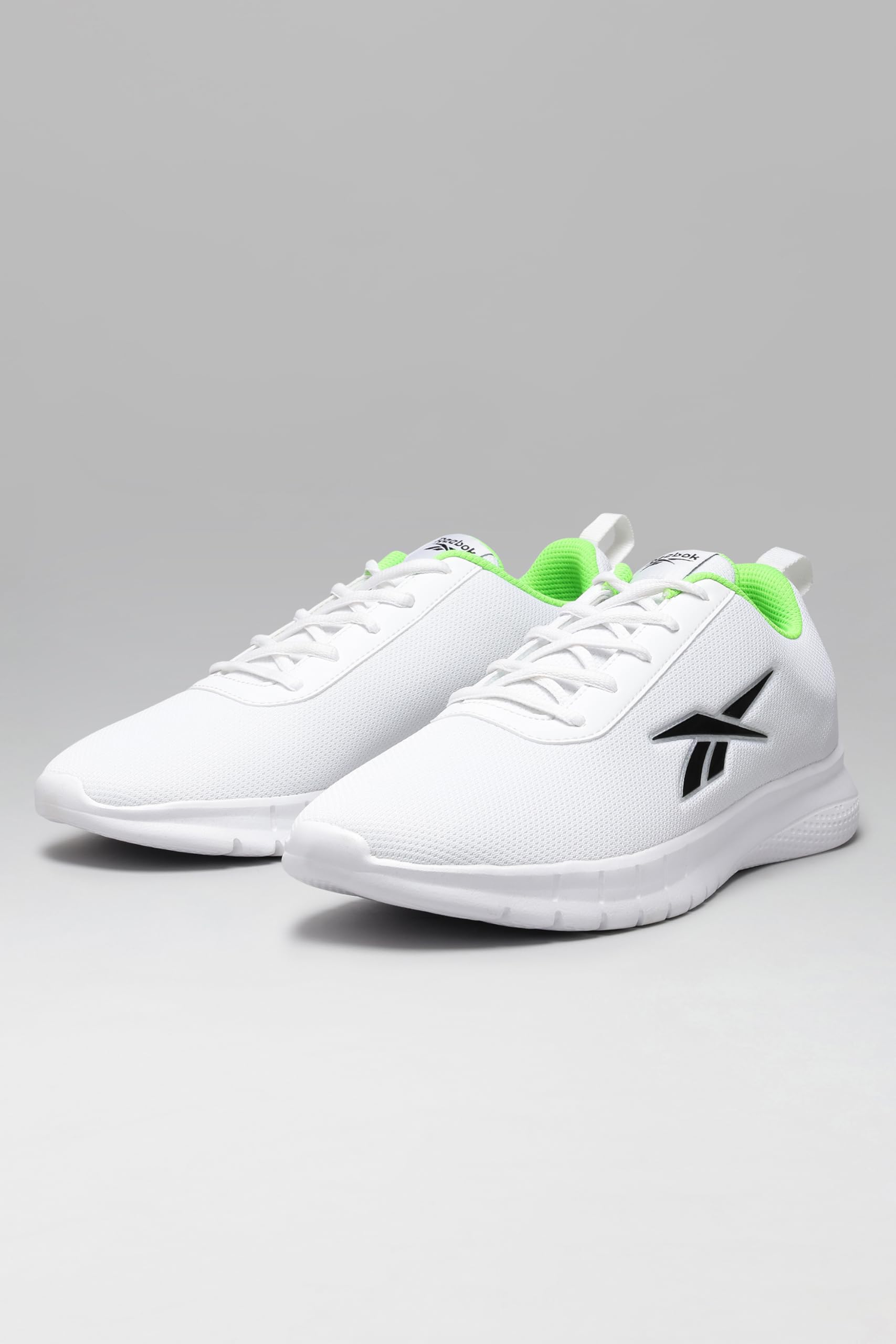 Reebok Men Stride Runner Running Shoes White Black Solar Lime UK 8 