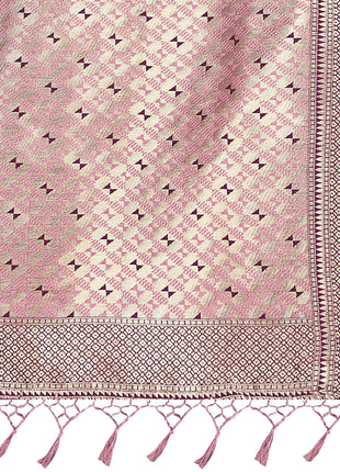 Rekha Maniyar Women's Pure Cotton Banarasi Saree with Blouse Piece (KALPANA_Rani) 