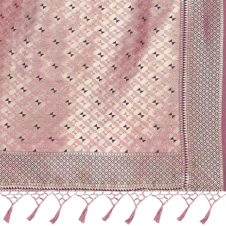 Rekha Maniyar Women's Pure Cotton Banarasi Saree with Blouse Piece (KALPANA_Rani) 