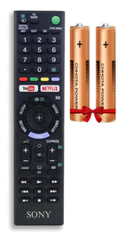 Remote for Sony LED Smart TV with 2 AAA Batteries | YouTube and Netflix Hotkeys | Original Replacement for Sony Bravia LCD LED OLED QLED 4K Ultra HD Smart Android tv Remote Control 