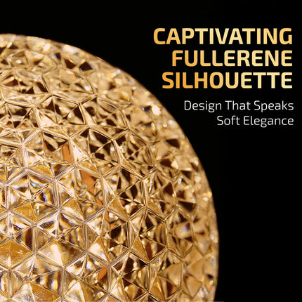 Rosha Orb Wireless Iron & Acrylic LED Table Lamps | Upto 10-12 Hrs 1800 mAh Rechargeable Batteries | Touch Dimmer Control | 3 Level Brightness (Gold) 