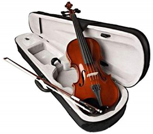 SALABLEZ Vivaldi Acoustic Violin Full Size with Bow, Rosin, Carrying Hard Case,Instrument for Beginners, Adults, Boys, Girls, Children, Kids (4/4,Brown) 